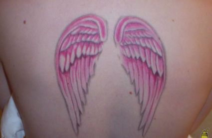 Angel Wings Back Tattoos Designs Image